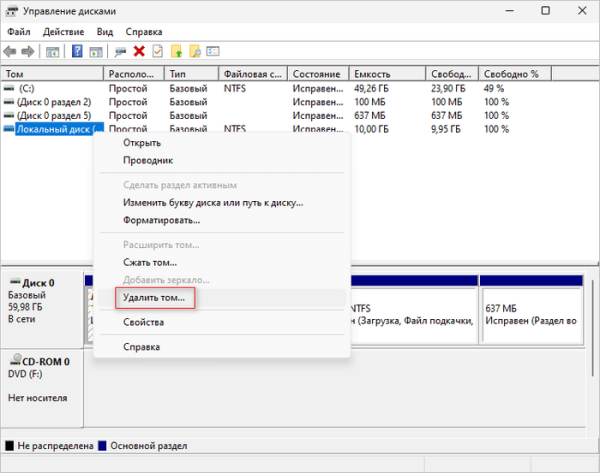 Удаление раздела диска в Windows — 3 способа