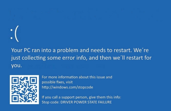 Исправление ошибки DRIVER POWER STATE FAILURE