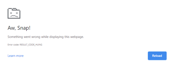 Что такое ошибка RESULT_CODE_HUNG в Chrome и как устранить