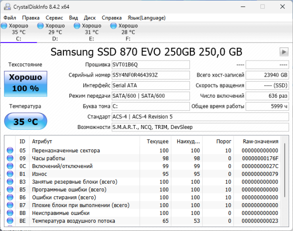 Как посмотреть температуру SSD диска