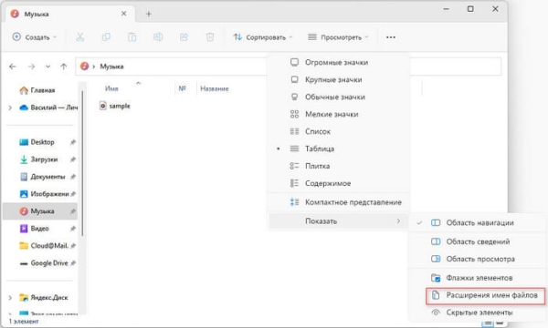 Как посмотреть расширение файла в Windows