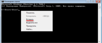 Как в командной строке Windows скопировать или вставить текст