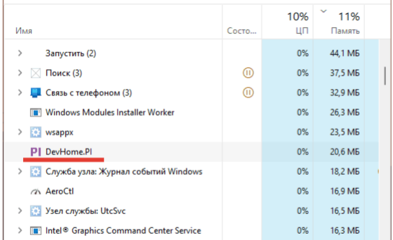 Что такое процесс DevHome.PI.exe в Windows и что с ним делать