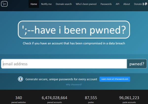 Have I Been Pwned — проверка на взлом почты и паролей