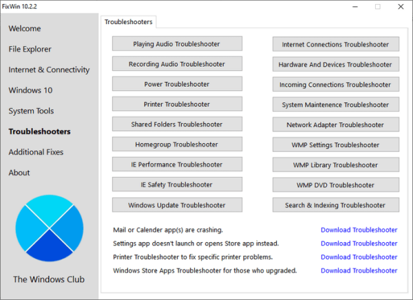 FixWin 10 — исправление ошибок Windows 10