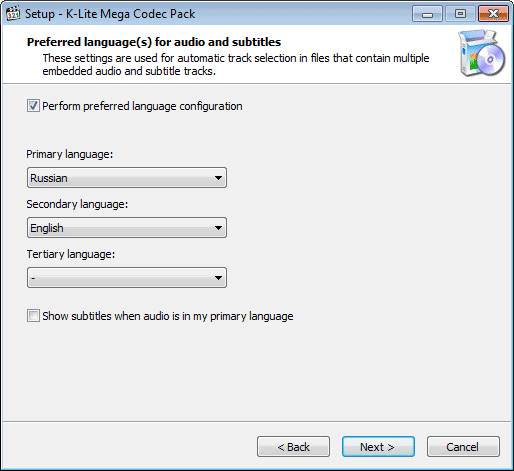 Установка K-Lite Codec Pack