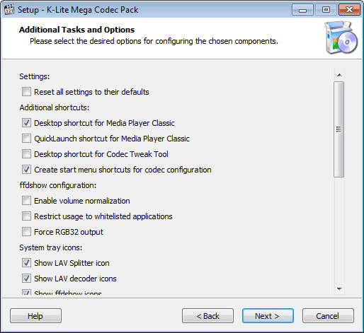 Установка K-Lite Codec Pack